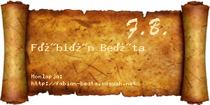 Fábián Beáta névjegykártya