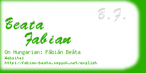 beata fabian business card