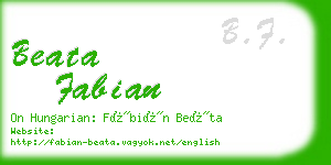 beata fabian business card